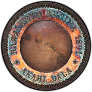 Reverse of Hawaii 1891 Huth Medal
